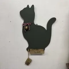 猫の黒板 ブラックボード ネコのシルエット 木製
