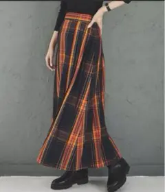チェック　ロングスカート