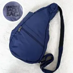 ✨美品✨ヘルシーバックバッグ ショルダーバッグ M ナイロン ブルー しずく型