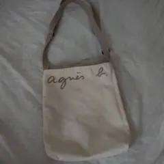 agnès b. ロゴ入りリバーシブルショルダーバッグ