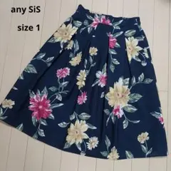 【即購入◎】　オンワード樫山　エニィスィス　any sis　スカート　花柄　紺