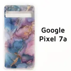 Pixel7a ケース ピンク ブルー マーブル カバー O-1