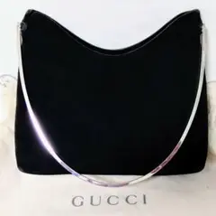 GUCCI スウェード ワンショルダーバッグ 内部インバッグ付き ブラック
