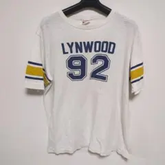 90s 美品　復刻　染み込みプリント　ナンバーリンダ　フットボール