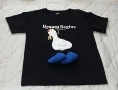 アヒルデザイン Tシャツ 黒
