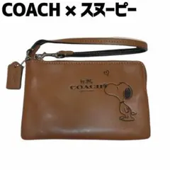 COACH スヌーピー リストレット ポーチ コーチ コラボ F65193 茶色