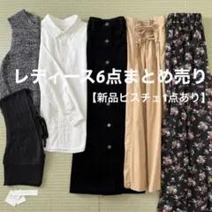 レディース服6点まとめ売り【新品ビスチェ1点】重ね着コーデ売り GU,AZUL他