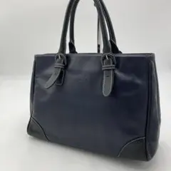 キタムラ トートバッグ ステッチデザイン A 4サイズ可能 ネイビー