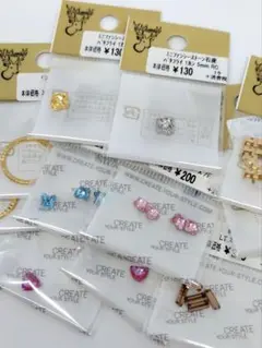 貴和製作所　新品未使用　スワロフスキー　蝶　石座　カン付きリング台など　11点