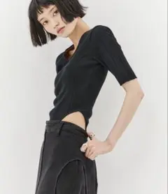 ジャガードニットボディスーツ