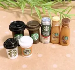 No.01 ミニチュア カフェ風 ドリンクボトルセット7個 ドールハウス