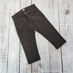 SPU スキニーパンツ クロップド丈 ダークブラウン S