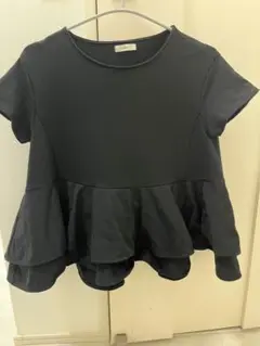 【美品】yori ソリッドダブルフレアカットソー