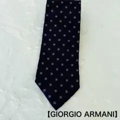 ★【Giorgio Armani 】アルマーニネイビー 幾何学模様 ネクタイ