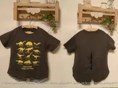 1359◆新品【100cm】チャコール/恐竜★Blue Mart★半袖Tシャツ