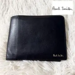 【Paul Smith 】ポールスミス　二つ折り財布 ブラック　ストライプ柄