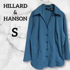 HILLARD & HANSON【S】納戸色 七分袖シャツ 男女兼用 カジュアル