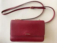 FURLA ウォレットショルダー レッド 赤