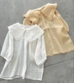 ehka sopo シアービック襟ブラウス