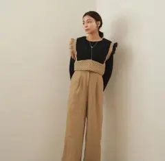 nuyuh fringe over bustier ブラック