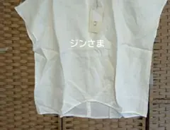 新品dgyリネン後ろボタン ワイドブラウス