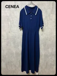 未使用　タグ付き　CENEA 半袖ポロニットワンピース　ペチスカート付