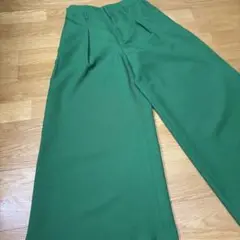 LOVELESS グリーン　ボリュームハイウエストパンツ　ワイドパンツ