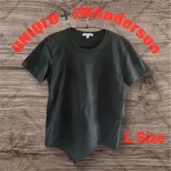 UNIQLO×JWANDERSONアシンメトリック半袖Tシャツ黒　Lサイズ