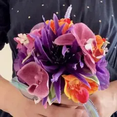 限定商品！！ウェディングブーケ花 ラン蘭紫 オレンジピンク