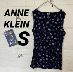 ANNE KLEIN ネイビー 花柄 ノースリーブ 【S】