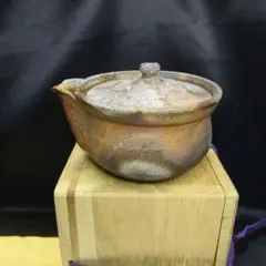 36・備前焼　花瓶　花入　藤本道生　未使用新品　共箱　木箱入り　共布あり 36・備前焼 花瓶 花入 藤本道生 未使用新品 共箱 木箱入り 共布あり