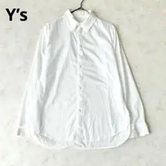 美品✨Y’s フリンジ襟 コットンシャツ ワイズ　長袖 白シャツ モード
