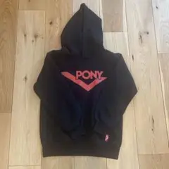 PONY フード付きパーカー 黒