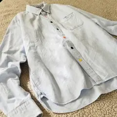 メンズ♦︎ビームスハート♦︎長袖シャツ【L】淡青カラフルボタン通学カレッジ コットン