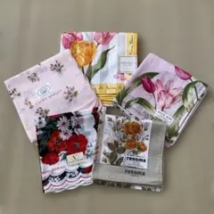 ブランドハンカチ　暖色系　花柄　5枚セット