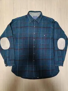 【L】70’S Pendleton ウールシャツ_エルボーパッチ_USA製