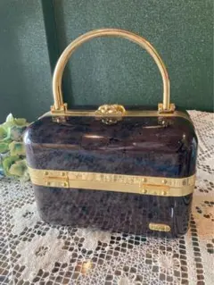 PAOLOTTI 　バニティバッグ　 ハンドバッグ　レザー　型押し　ブラック Paolotti パオロッティ バニティバッグ ハンドバッグ レディース