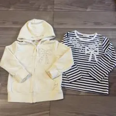 Kp ニットプランナー リボンモチーフ パーカー&ボーダーロンT 110