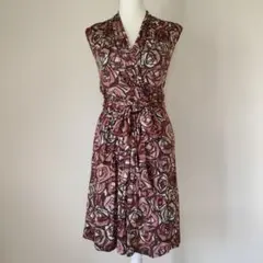 【MAX MARA】カシュクールワンピース バラ リボンベルトS