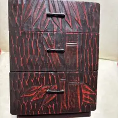 鎌倉彫三段小引き出し
