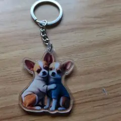新品未使用の可愛いワンチャンのキーホルダーです