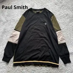 ポールスミス　PS Paul Smith 長袖カットソー　切替　M ブラック