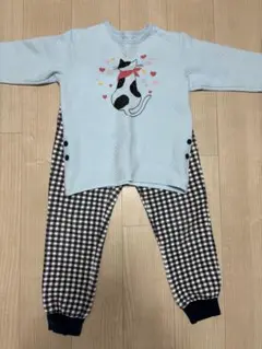 140cm猫デザインのフリースパジャマ