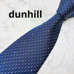 ★　ダンヒル　Dunhill ネクタイ　ブルー　総柄　おしゃれ　紳士　d柄
