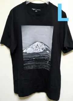 森山大道　ユニクロコラボ富士山 モノクロ アートTシャツ　L