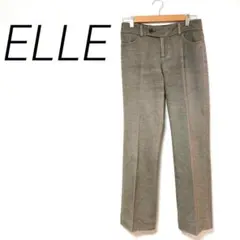 ELLE グレー スリムフィット パンツ ウール混紡 M エレガント　伸縮性