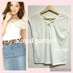 ROYAL PARTY ノースリーブトップス オフホワイト　フリーサイズ