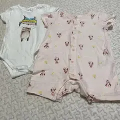 ミニー　アニマル　半袖　ロンパース　2枚まとめ売り　セット売り
