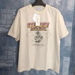 ★新品★ヴィンテージ加工グラフィックデザイン 半袖シャツ 白 Free Size