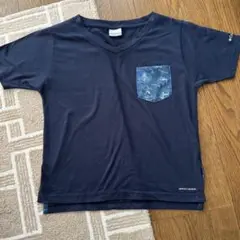 Columbia ネイビー Vネック Tシャツ